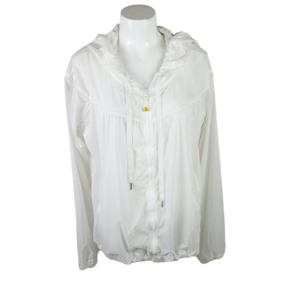 Lululemon Stow N Go Jacket Off White Sheer Size 8 Lightweight Packable Hooded - Picture 1 of 16